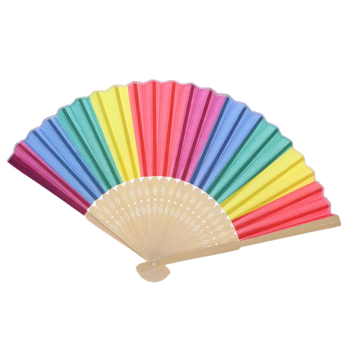 Rainbow Folding Fan Rainbow Fan Lovers Fan Durable Fabric LGBTQ Gift Folding Fan Gay Wedding Decors Fan 23CM Bamboo Rainbow Fans