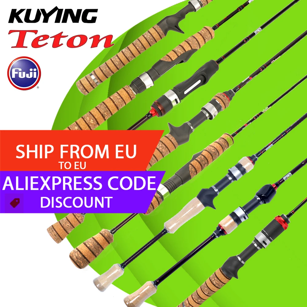 

KUYING TETON L UL SUL 5'2" 6' 6'3" 6'4"6'2" 6'6" Fishing Rod Lure Cane Spinning Casting FUJI Carbon 1-4g 0.8-3g 2-10g M-Fast bfs