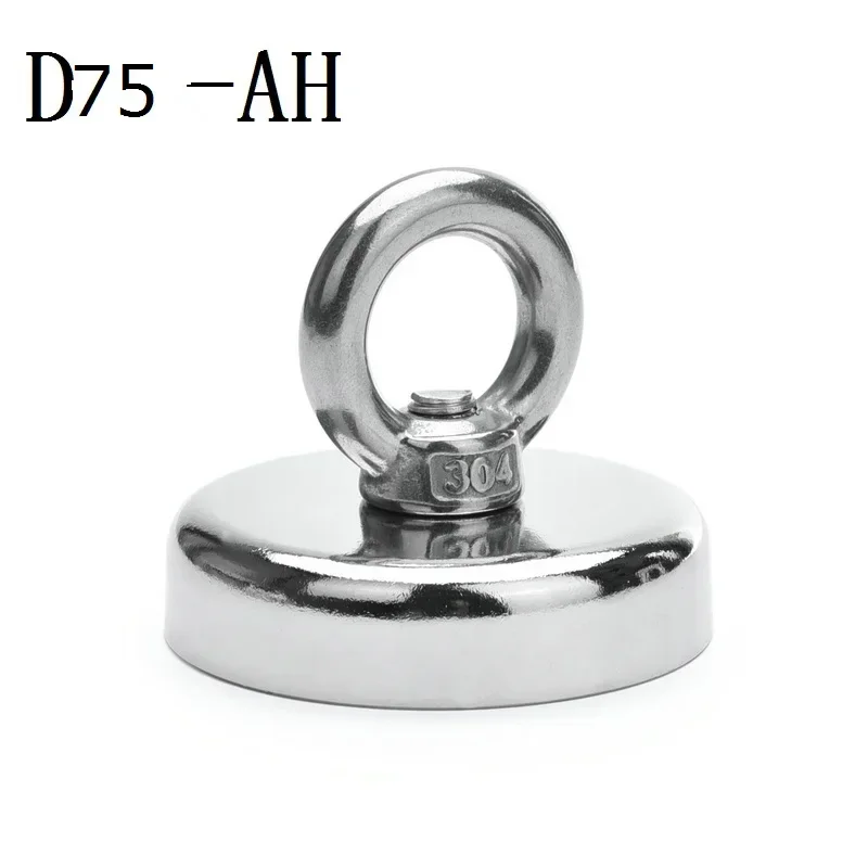 Super Strong Neodymium Fishing Magnets D60 D75 D90 Rare Earth Magnet with Countersunk Hole Eyebolt for River Retrieving