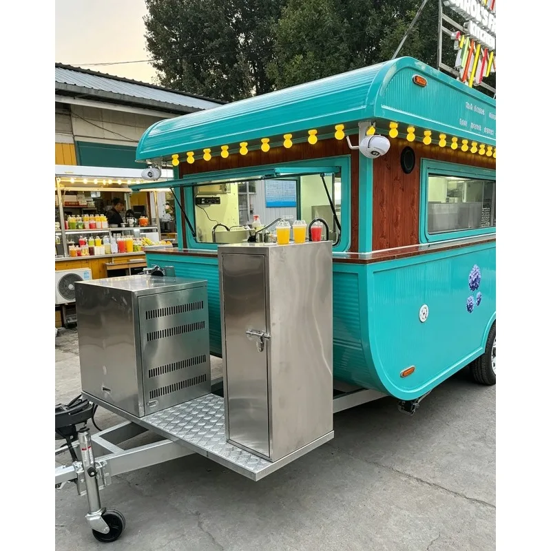 Commercial Street Night Market Catering Stall Cart Mobile Food Snack Tea Dining Cart Multifunctional Sales Service Equipment