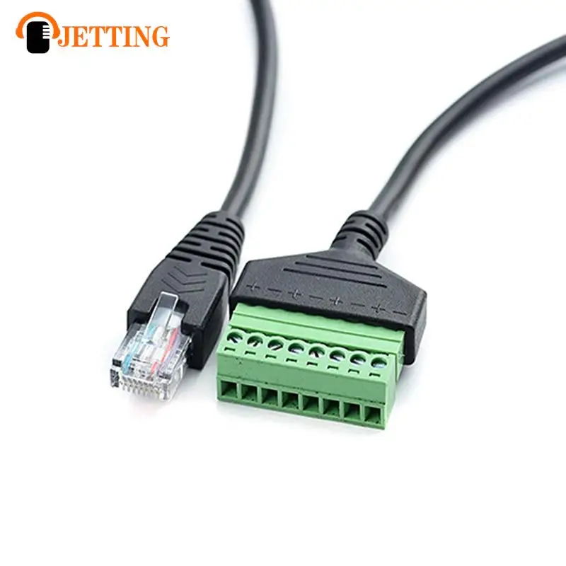 1pc RJ45 Ethernet Male To 8 Pin AV Terminal Screw Adapter Converter Block Plug cable