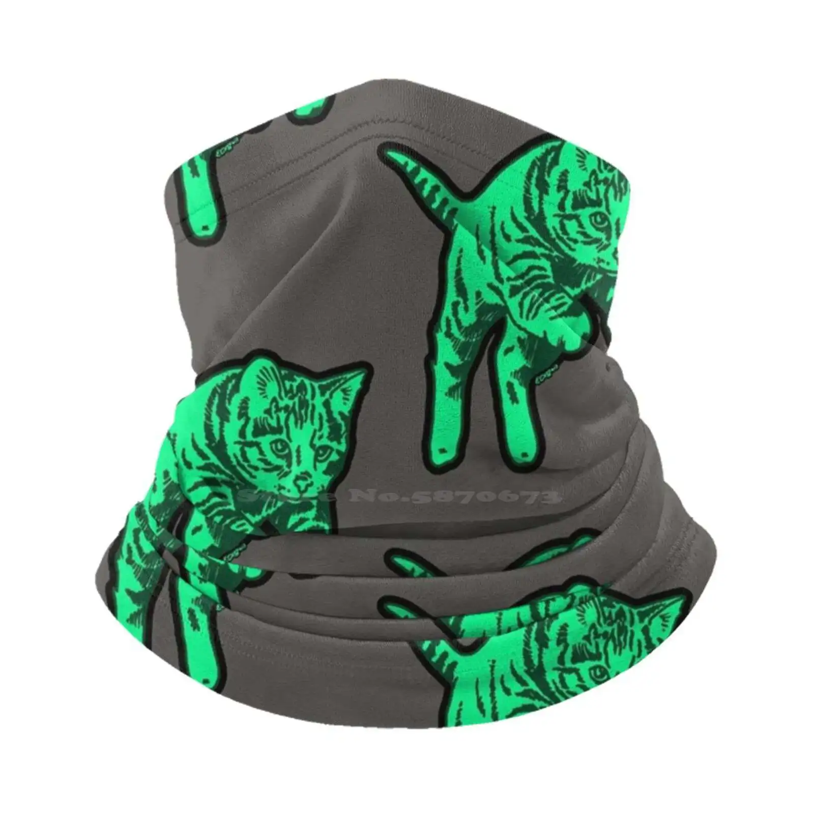 Spookkat In Mint Zonnekap Visser Muts Emmer Hoeden Mintgroen Kitten Kat Kat Schattige Spookdieren Dode Dieren