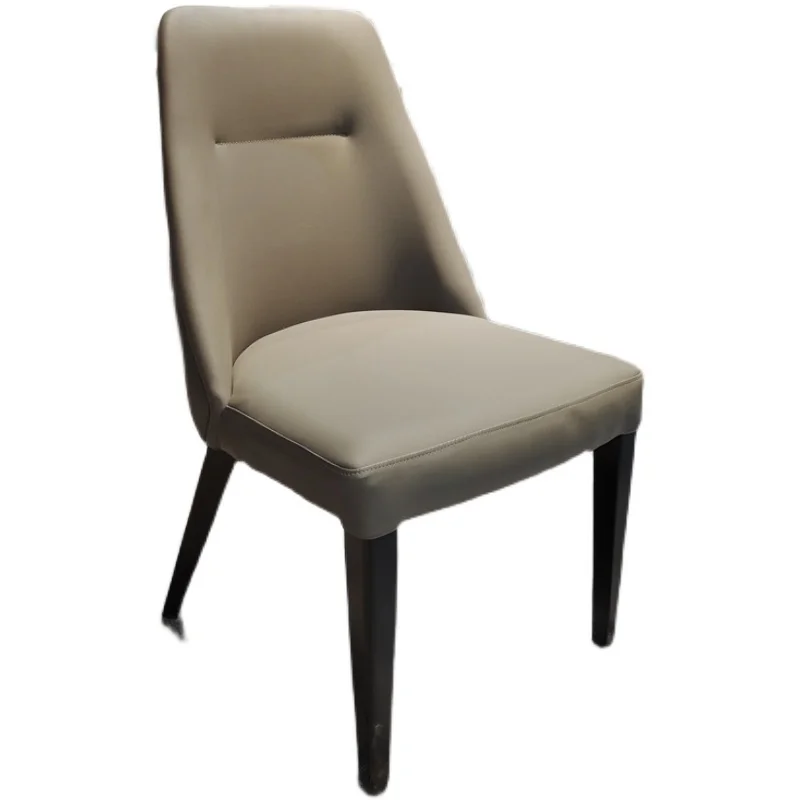 

Solid wood dining chair home modern simple Internet celebrity backrest restaurant leather soft bag hotel dining table chair