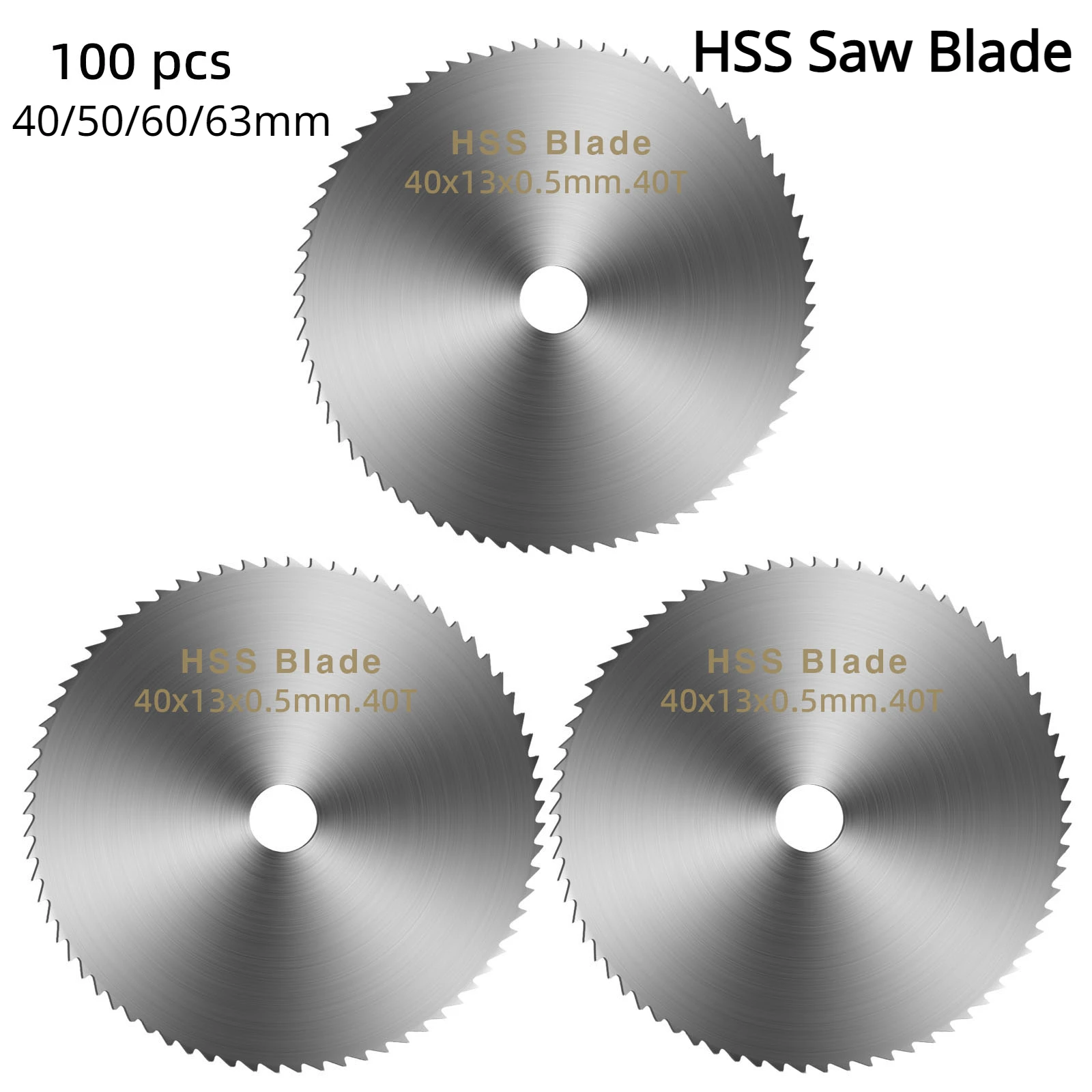 

40/50/60/63mm 100pcs HSS Circular Saw Blade Milling Cutter Disc Milling Cutter for Wood Aluminum Metal Plate Cutting Tools