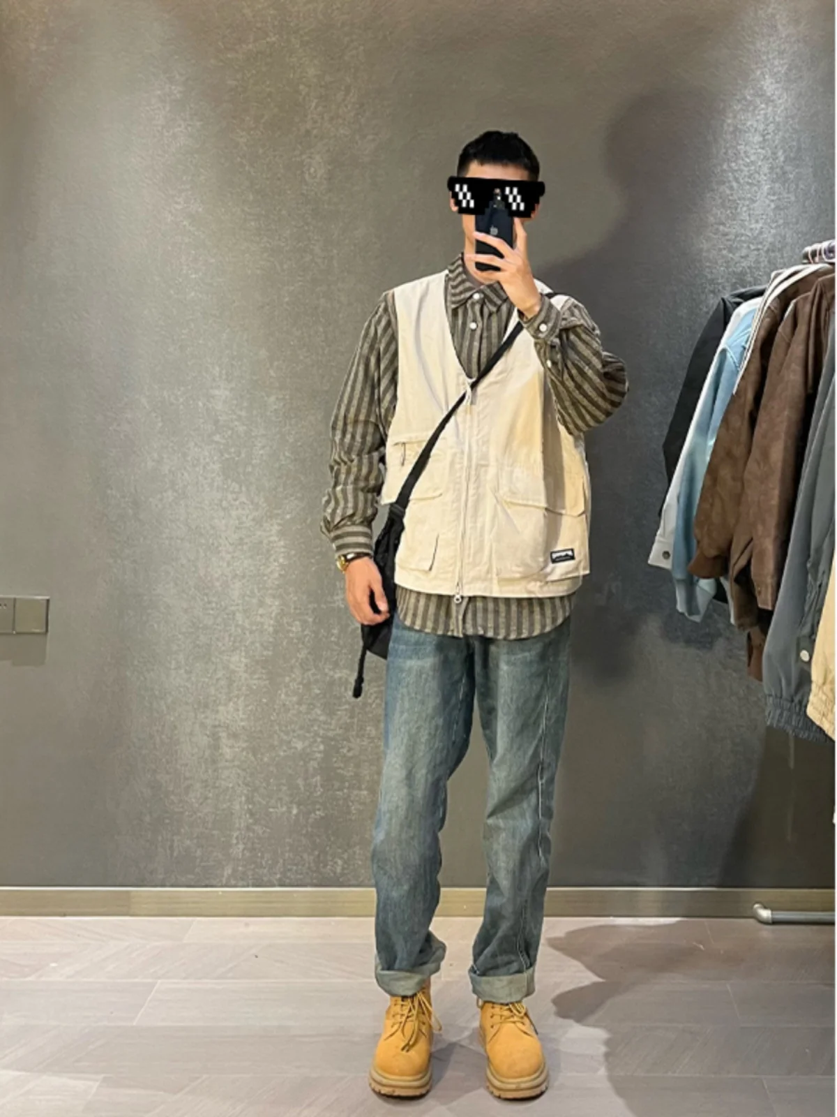 

Мужская рубашка цвета хаки с длинным рукавом в американском ретро-стиле, рабочая одежда, стильная осенняя верхняя одежда свободного кроя, дышащая, молодежный тренд