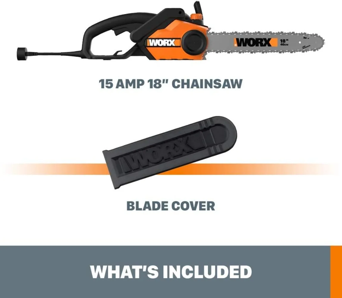 WG304.2 Saw 18-Inch 15.0 Amp Electric Chainsaw with Auto-Tension, Chain Brake