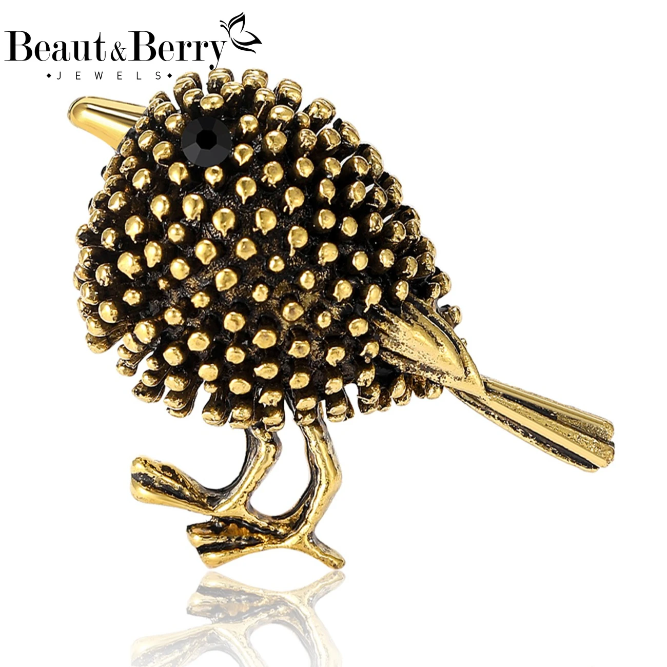 Beaut&Berry Trendy Metal Bird Brooches for Women Unisex Creativity Animal Pins Casual Party Jewelry Accessories Gifts Decoration