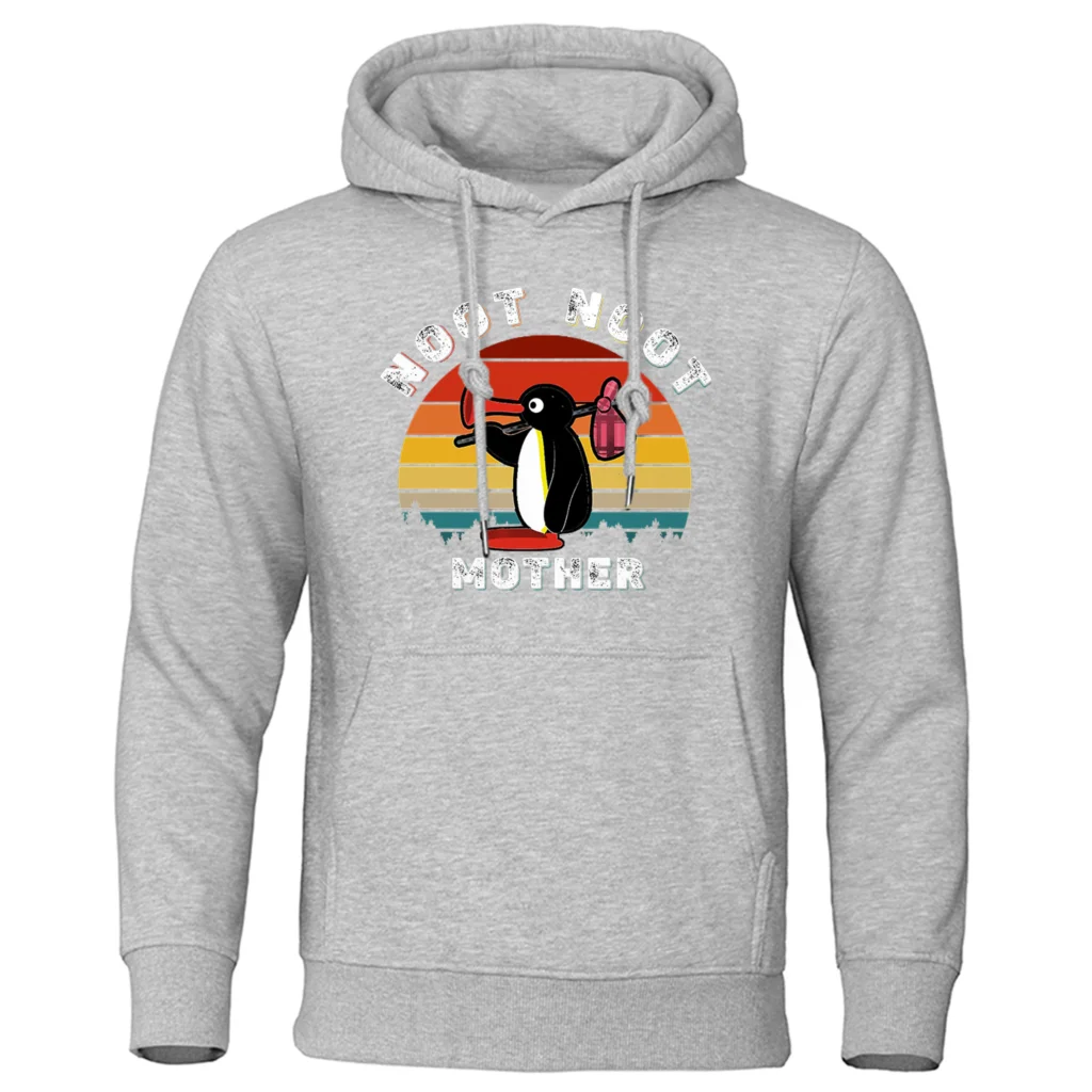 Noot Noot Pingu Retro Funny Hoodie Oversized Aesthetic Ulzzang Cute Graphic Clothing Loose Breathable Sportswears Warm Coats