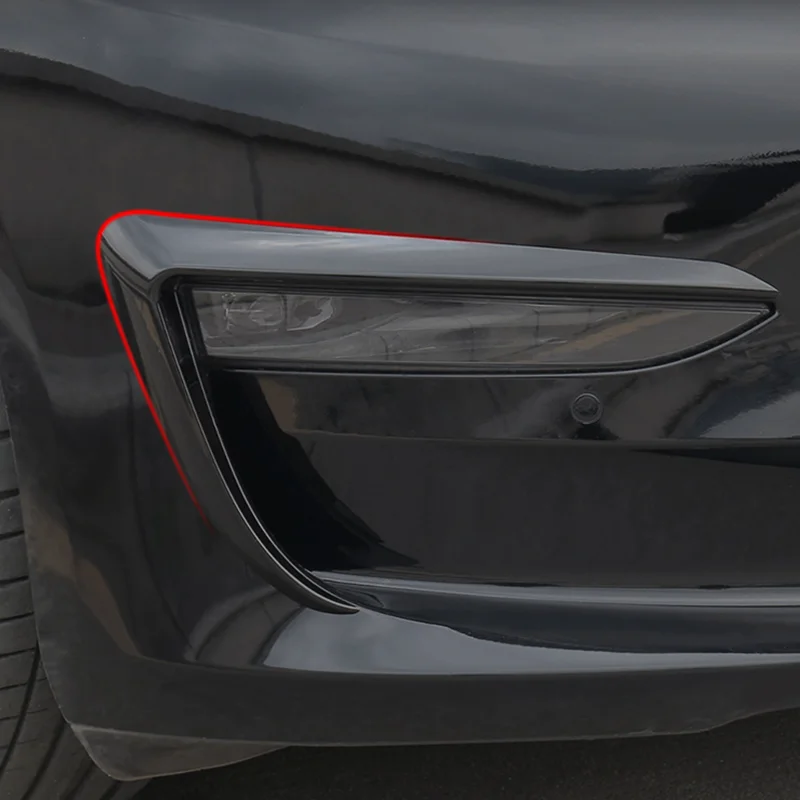 

1 Pair Front Blade Fog Lamp Frame For Tesla Model 3 2017-2021 Car Light Eyebrow Wind Knife Fog Lamp Accessories Front Blade Trim