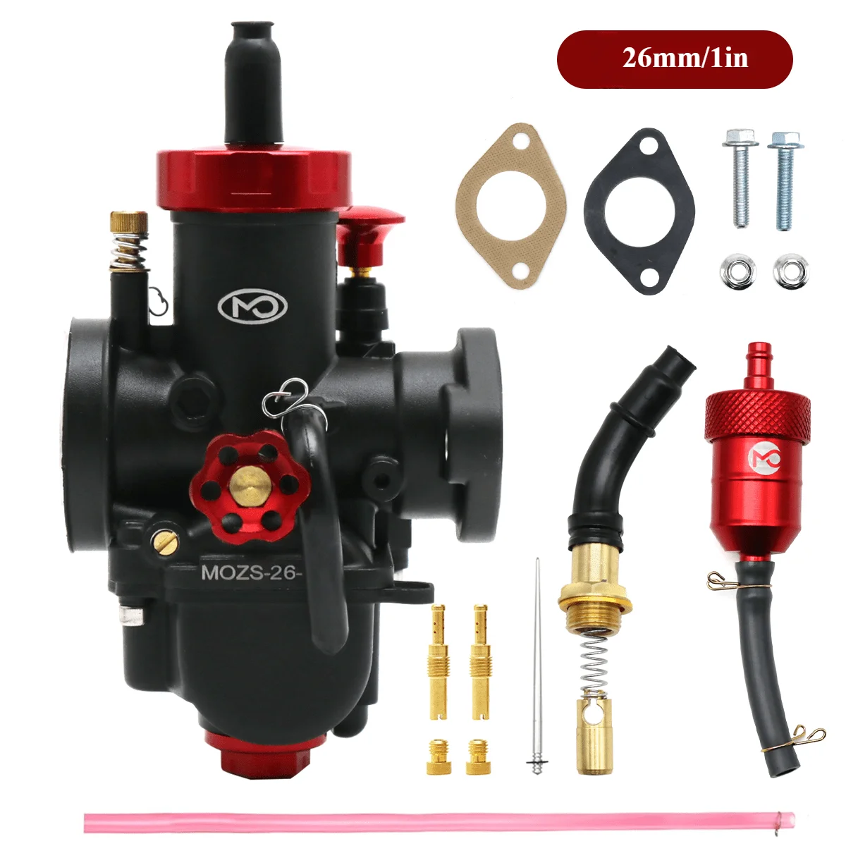 

PE 26/28 Motorcycle Carburetor 80CC-250CC Black Flange Carburetor Internal Parts Replacement for GY6 Pitbike Pete Bicycle Moped