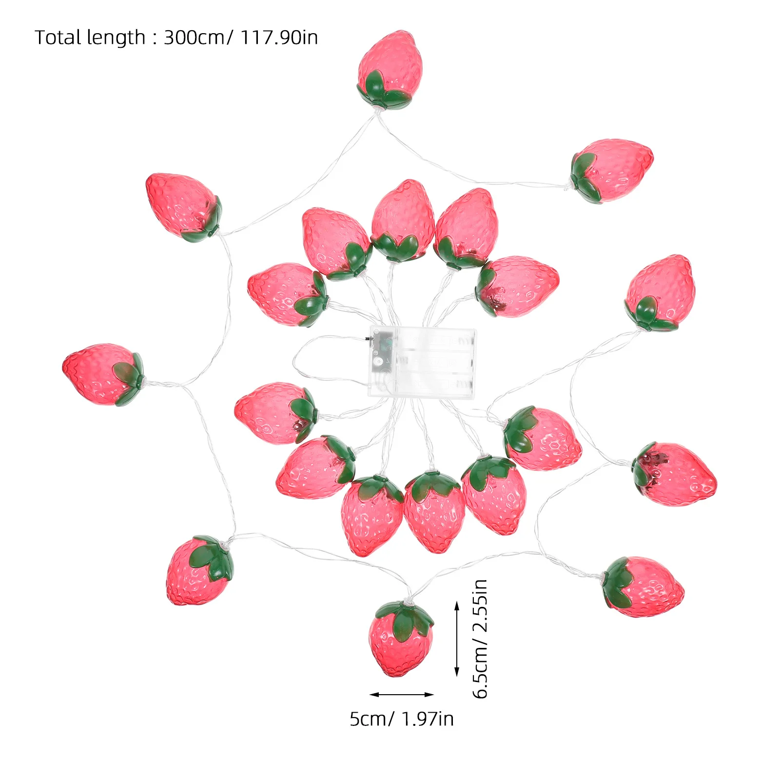 أضواء سلسلة الفراولة Led الجنية ديكور الإضاءة لحفل الزفاف غرفة نوم حديقة أضواء الأسلاك النحاسية في الهواء الطلق #6