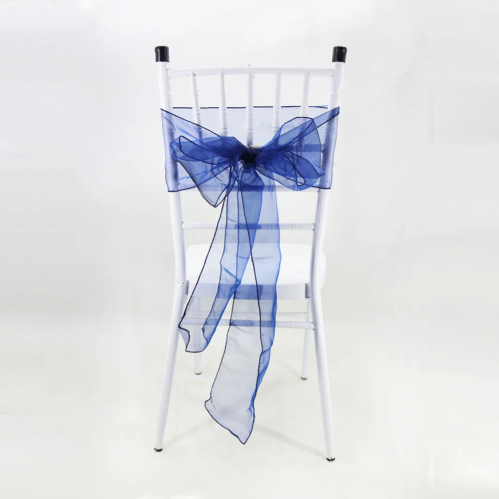 10/50/100pcs/lot Wedding Sheer Ribbon Organza Chair Sashes Belt Knot Chair Cover Bow Bands Ties Marriage Payty Chairs Decoration