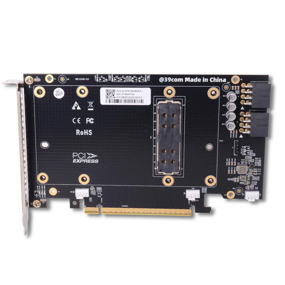 New Original SXM2 To PCIe3.0 X16 Adapter Expansion Card PC NVIDIA V100 16G/32G SXM2 Graphics Card GPU Automatic Risk Control Fan