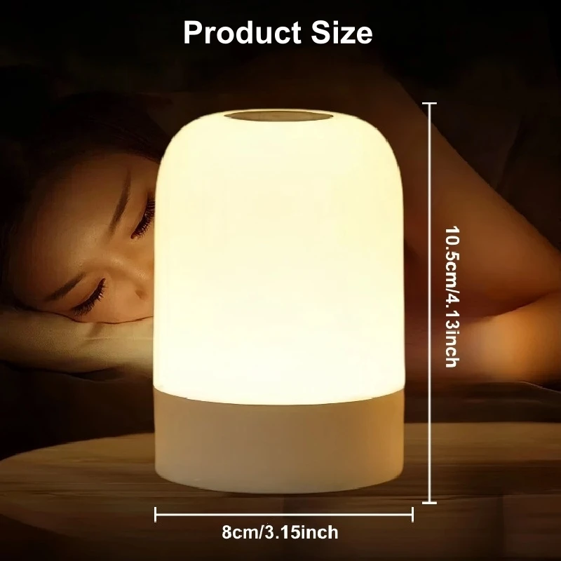 3 Color Led Night Light Touch Switch Dimmable Table Lamp Baby Nursery Feeding Bedside Lamp USB 5V Portable Room Decor Light
