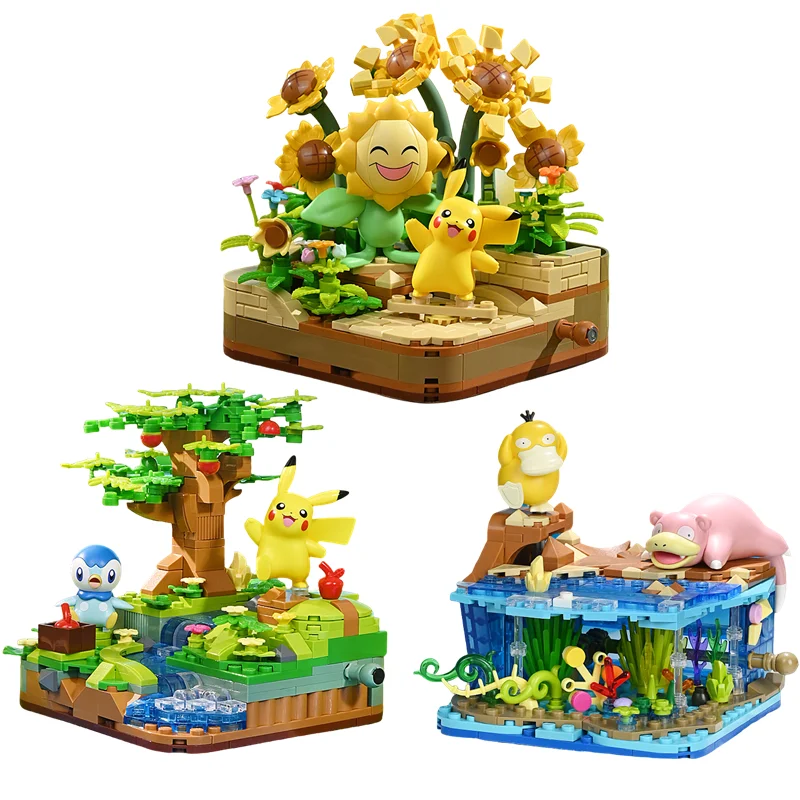 Figurine Pokemon Pet elfe Pikachu Psycanard Quaxly Slowpoke, modèle assemblé, blocs de construction Keeppley, jouets pour enfants, cadeaux de Festival