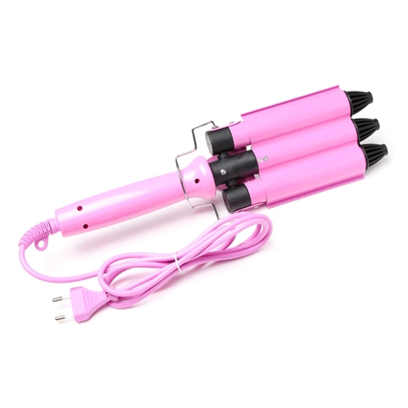 22mm Professional 3 Barrels Electric Hair Curler Temperature Adjustable Curling Iron Wand for Long Short Hair Waver Water Ripple