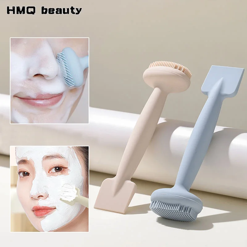 1PC Double-Headed ซิลิโคนแปรงทําความสะอาดผิวหน้าแปรงหน้ากากนวด Applicatior เครื่องมือสําหรับ Skin Care แปรงแต่งหน้า