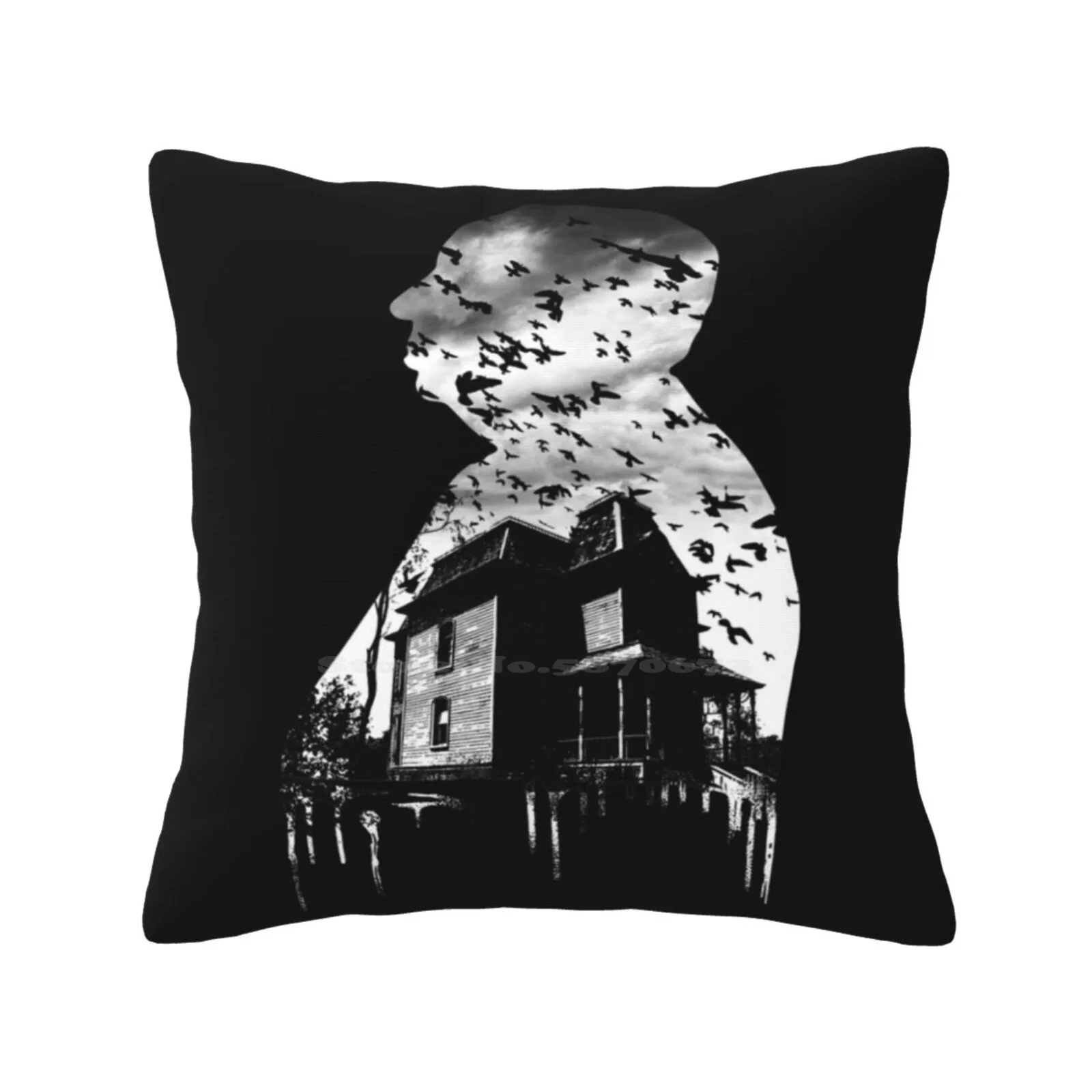 Alfred Hitchcock Collage Home Sofa Car Waist Throw Pillowcase Mansion Hotel Psicosis Norman Bates Alfred Hitchcock Movies