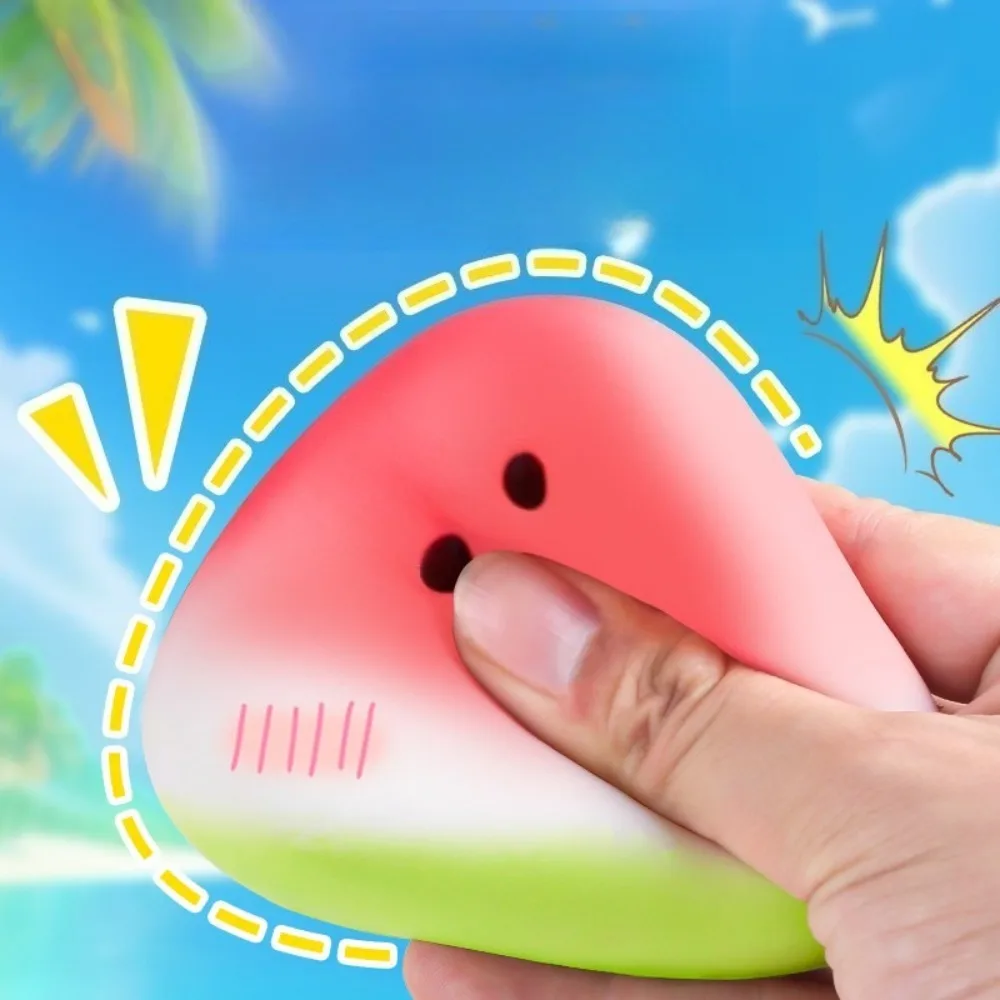 2026 new Watermelon Slow-Rise Sensory Toy with Realistic Seeds, Summer Fun Stress Relief Squishy Fruit Stress Ball