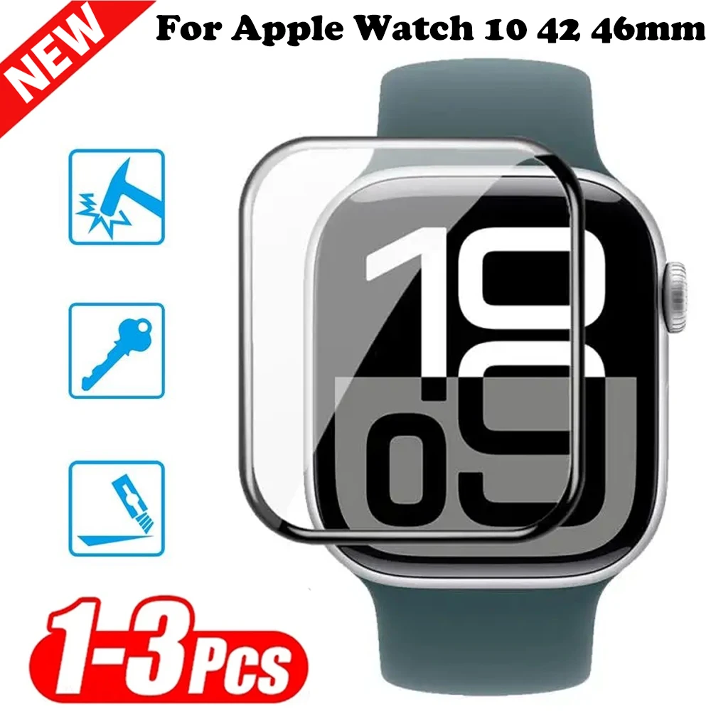 

Clear Protector Film For Apple Watch 10 46mm Soft Glass Screen Protective Cover For Iwatch Series 10 42mm Hydration Films