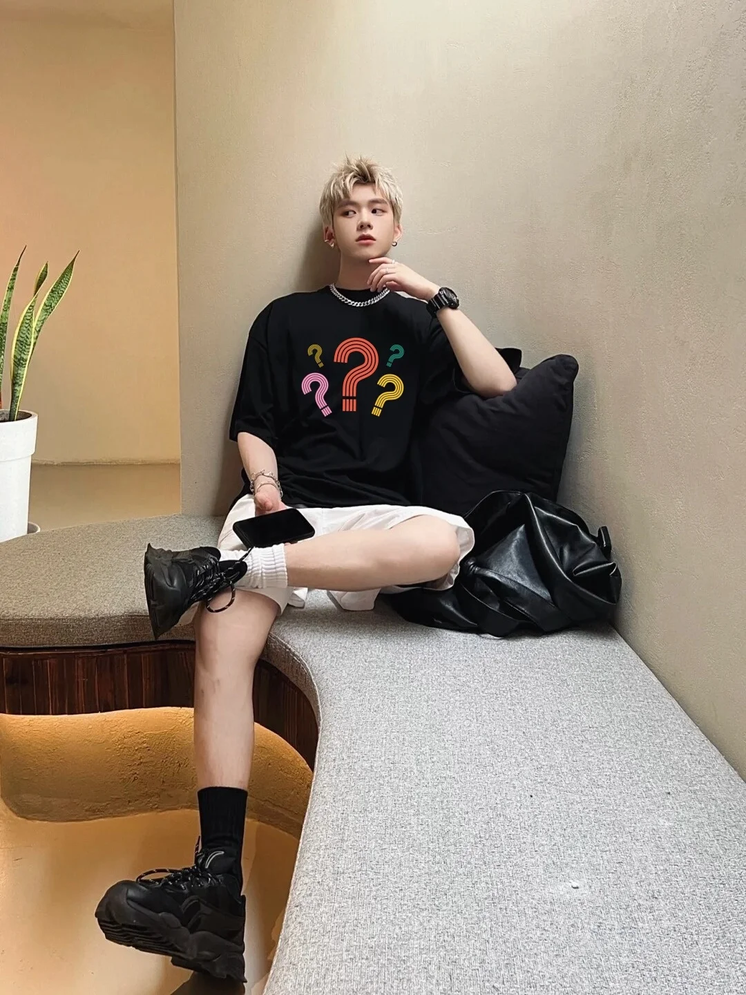 

Creative Fun Heavyweight Loose Fit ort Sve T-irt for Men Summer Street Sle Faion Brand Couple's Casual Wear