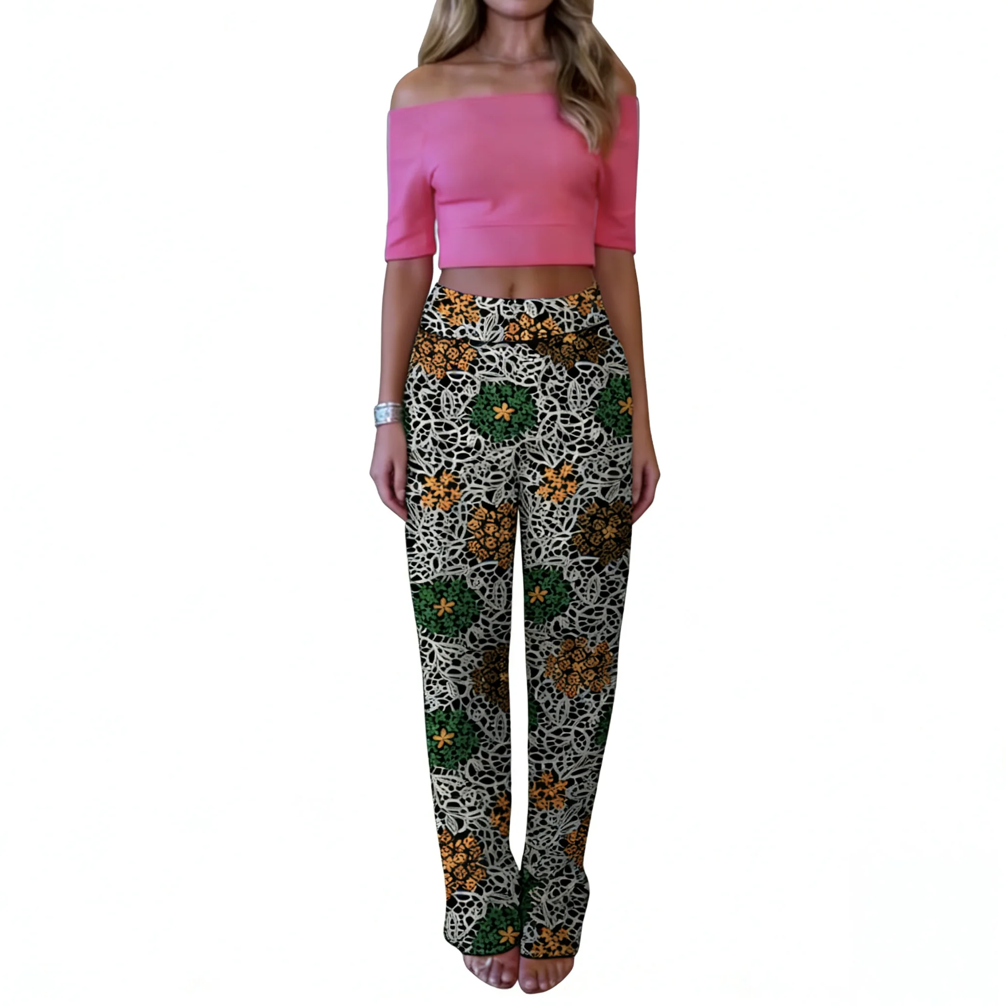 

Original Print Design Women's Straight Pants Traditional Bottom African Trousers Female Ankara Outfit Tailored