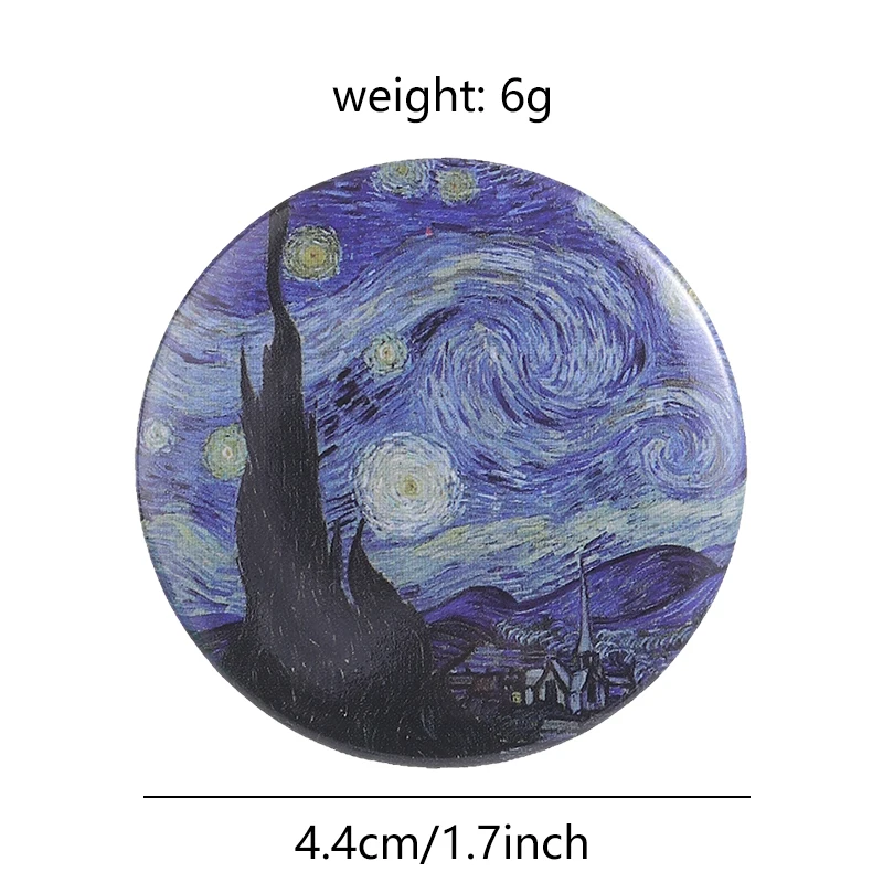 30Styles Black Round Tinplate Pins Punk Cool Badges Butterfly Starry Night Lapel Brooches Jewelry Accessories Gift For Friends