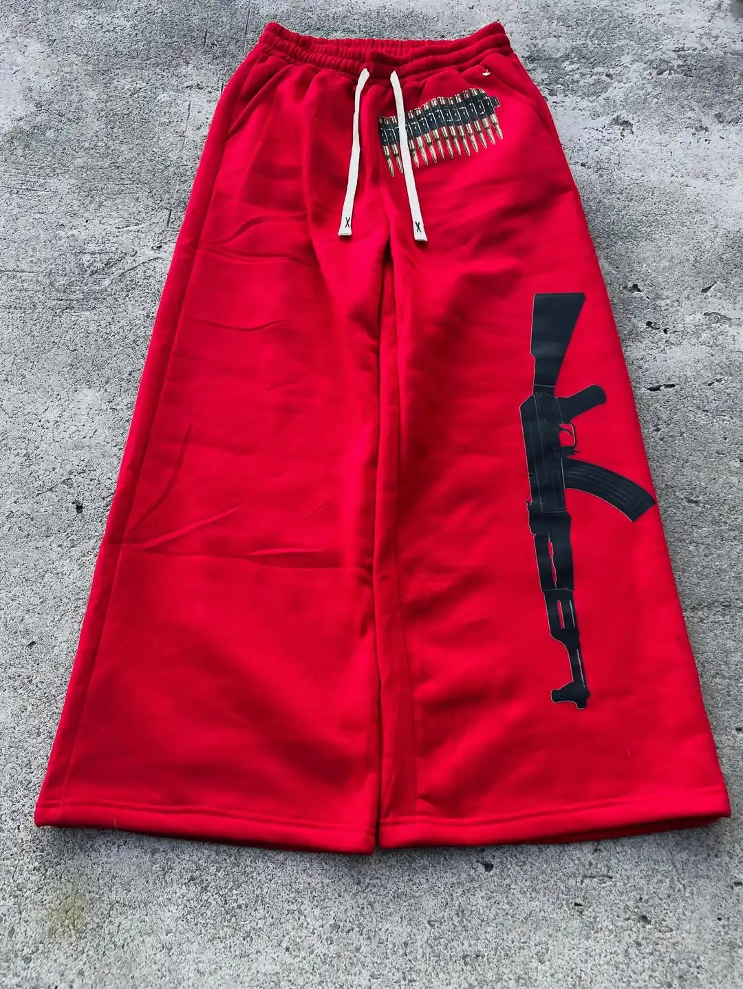 

Gothic Printed Low Waisted Wide Leg Pants for Men and Women Y2K Street Casual Versatile Large Skateboard Basketball Pants