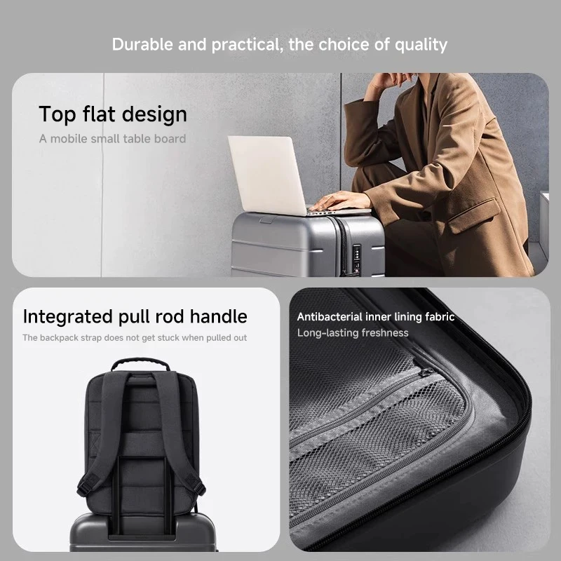 حقيبة Xiaomi Mijia ذات سعة كبيرة، حقيبة سفر مقاس 20 بوصة، صندوق الصعود، صندوق كلمة المرور، حقيبة الأمتعة