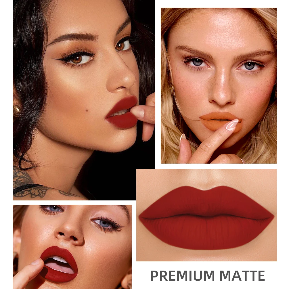 24 Kleuren Langdurige Matte Nude Vloeibare Lippenstift Waterdichte Antiaanbakbeker Sexy Nude Roodbruine Lipgloss Lippen Make-Up Cosmetica