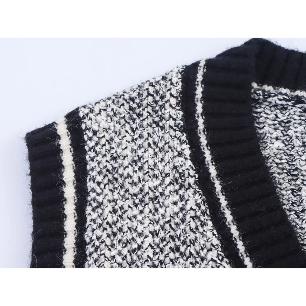 Willshela سترة نسائية رمادية عصرية برقبة على شكل حرف v بدون أكمام صدرية نسائية أنيقة غير رسمية محبوكة