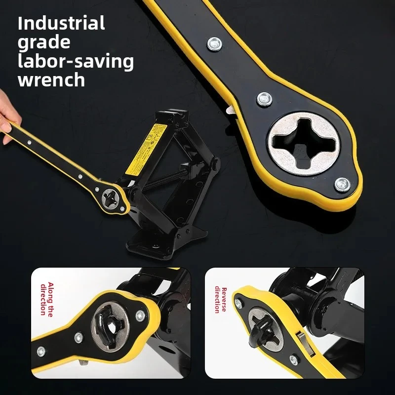 Car Labor-saving Jack Ratchet Wrench Scissor Jack Garage Tire Wheel Lug Wrench Handle Labor-saving Wrench Car Repair Tool