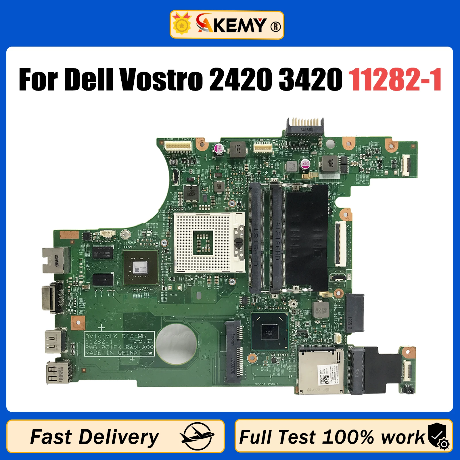 AKEMY 0P7RC5 For DELL Vostro 2420 3420 11282-1 CN-0P7RC5 N13M-GS-S-A2 SLJ8F Laptop Motherboard 100% tested OK