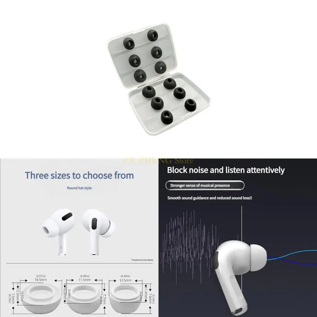 E56B 12pc Silicone nghe Tiếng ồn Tiếng ồn Tiếng ồn cho /Pro2 SOFT SOFT