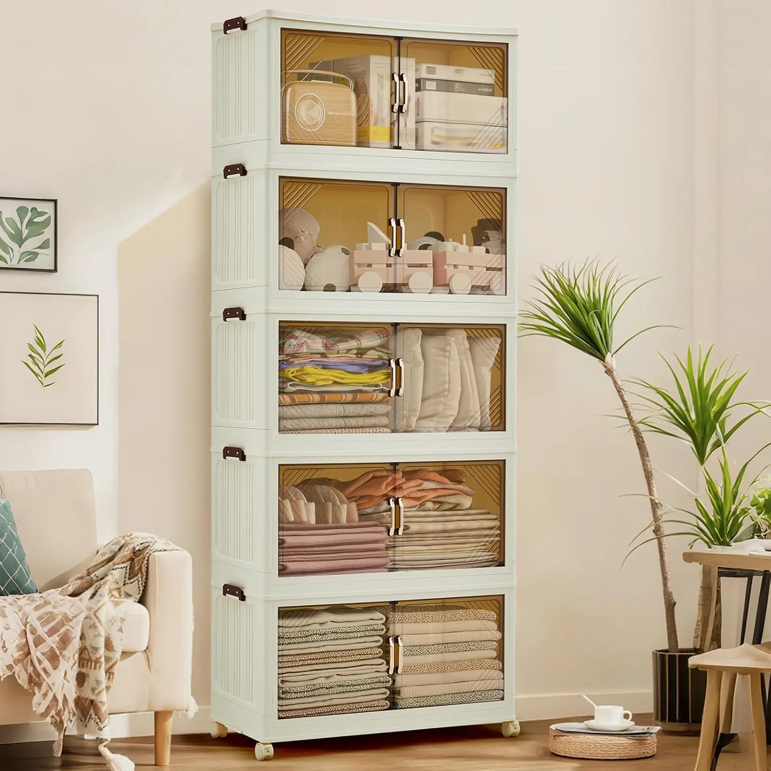 

3/4/5-уровневые штабелируемые контейнеры для хранения, пластиковые контейнеры для хранения с крышками, пластиковые ящики для хранения с магнитными дверцами и колесами, Fo