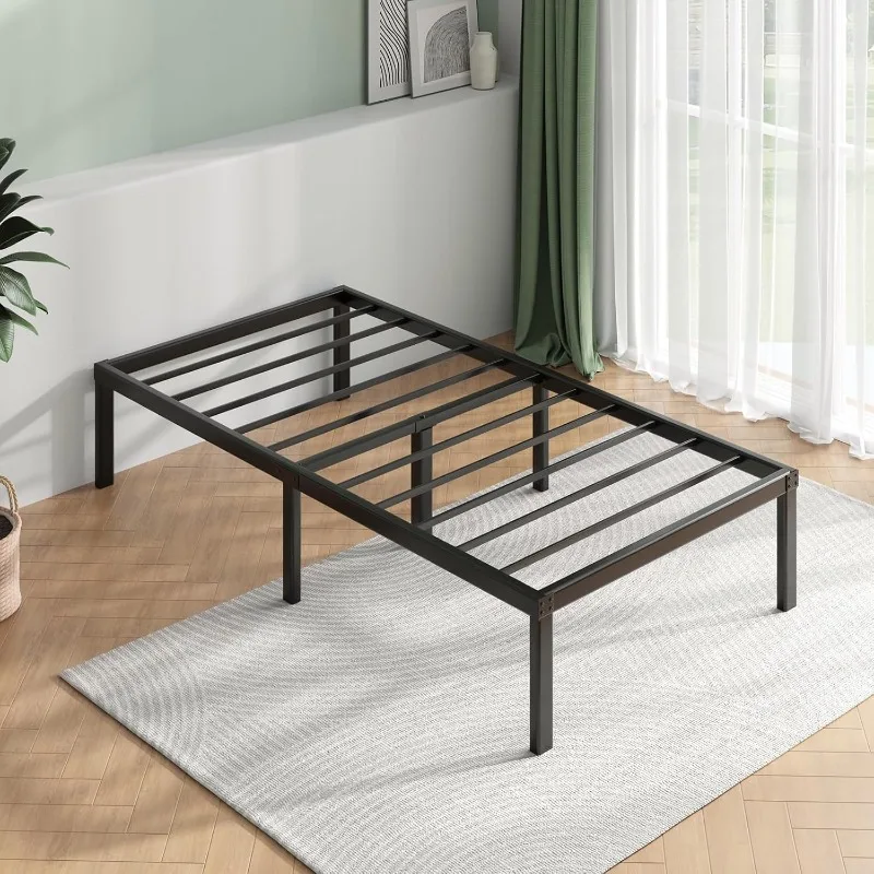 

Twin Bed Frames, 14 Inch Metal Platform Bed Frame Twin Size with Storage Space Under Bed Frames, Heavy Duty Steel Slat Support