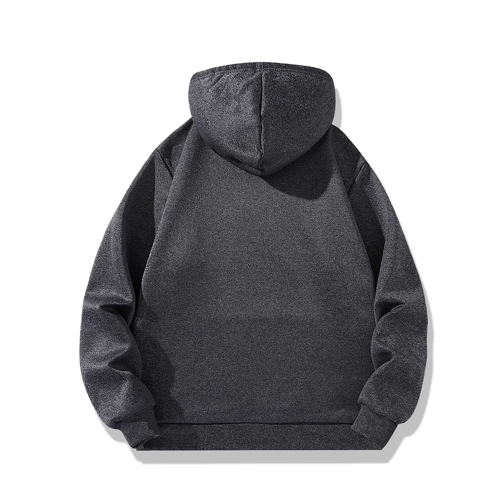 Men\'s Winter Warm Hoodies Sports Thick Sweatshirts Windproof Thermal Casual Solid Color Loose Long Sleeve Pullover Streetwear