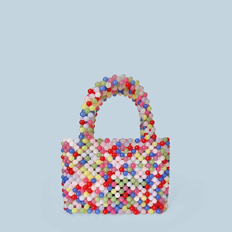 

New winter dopamine niche texture candy colored bead bag, fruit candy square bag, handbag