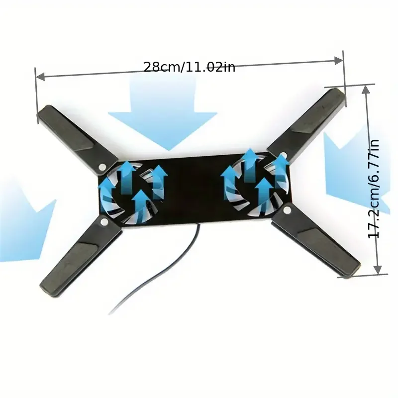 تدوير مروحة USB لوحة التبريد 2 مراوح برودة مبرد الكمبيوتر المحمول حامل الكمبيوتر المحمول مروحة USB ل 10-17 "الكمبيوتر المحمول جهاز كمبيوتر شخصي