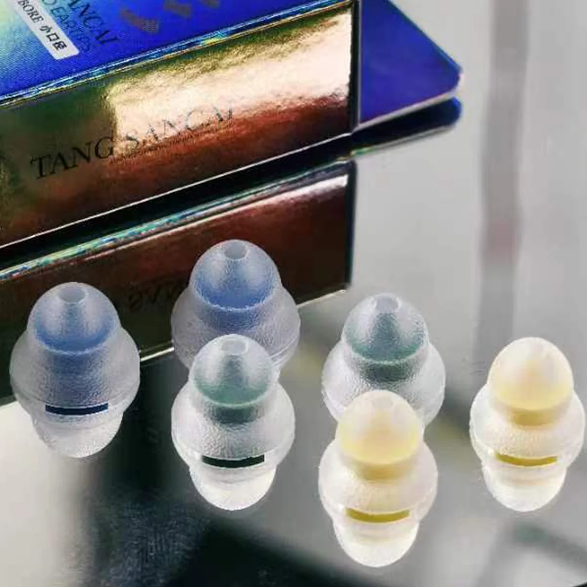 TANGZU TANG SANCAI Narrow Bore Type 3 Pairs Silicone Eartips Wall Textured Design for Earphone WAN ER SG Xuannv Fudu