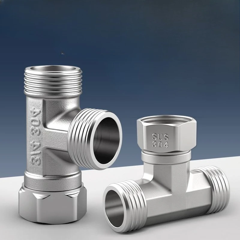304 Stainless Steel 4，6 Points Live Connection Tee Diverter Internal and External Silk Water Pipe Movable Joint Accessories