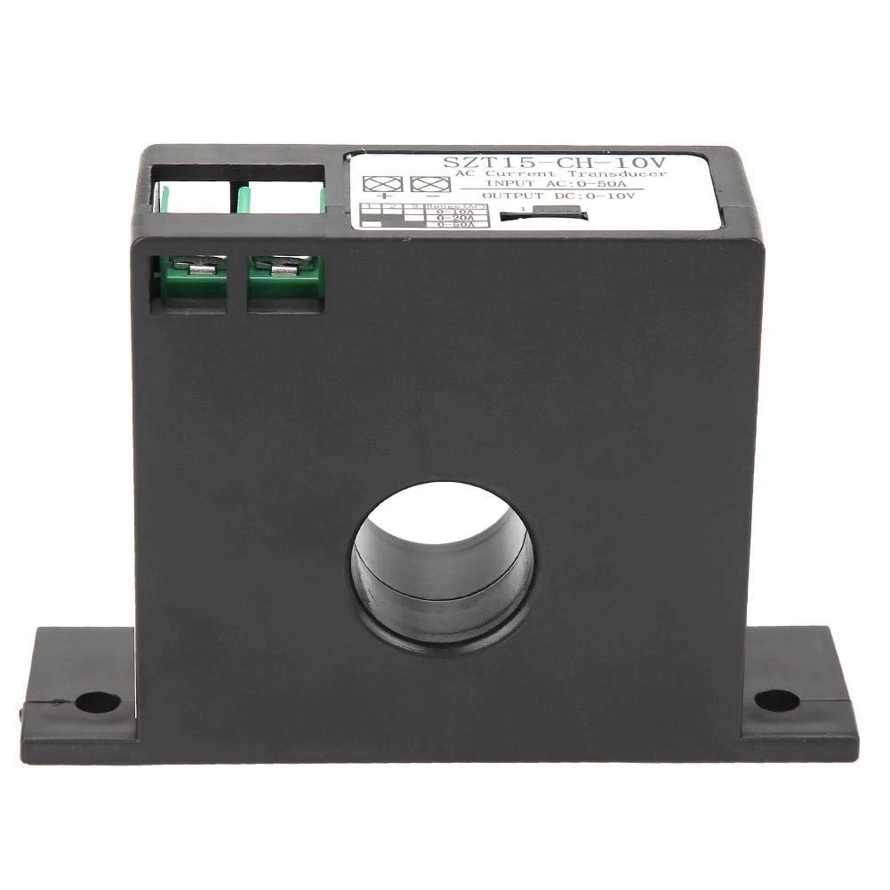 Transmissor de Transdutor de Corrente AC, Indutor Mútuo Auto-alimentado, Alta Precisão, AC 0-50A para DC 0-10V, SZT15-CH-10V