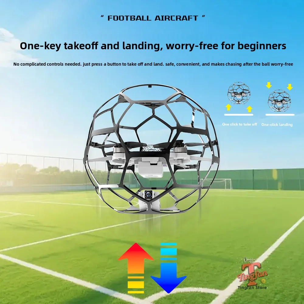 

JJRC Brushless Motor H138 Electric RC Toy - Football - Styled Quadrotor with HD Dual Cameras & 3D Rolling Stunts New Year Gift