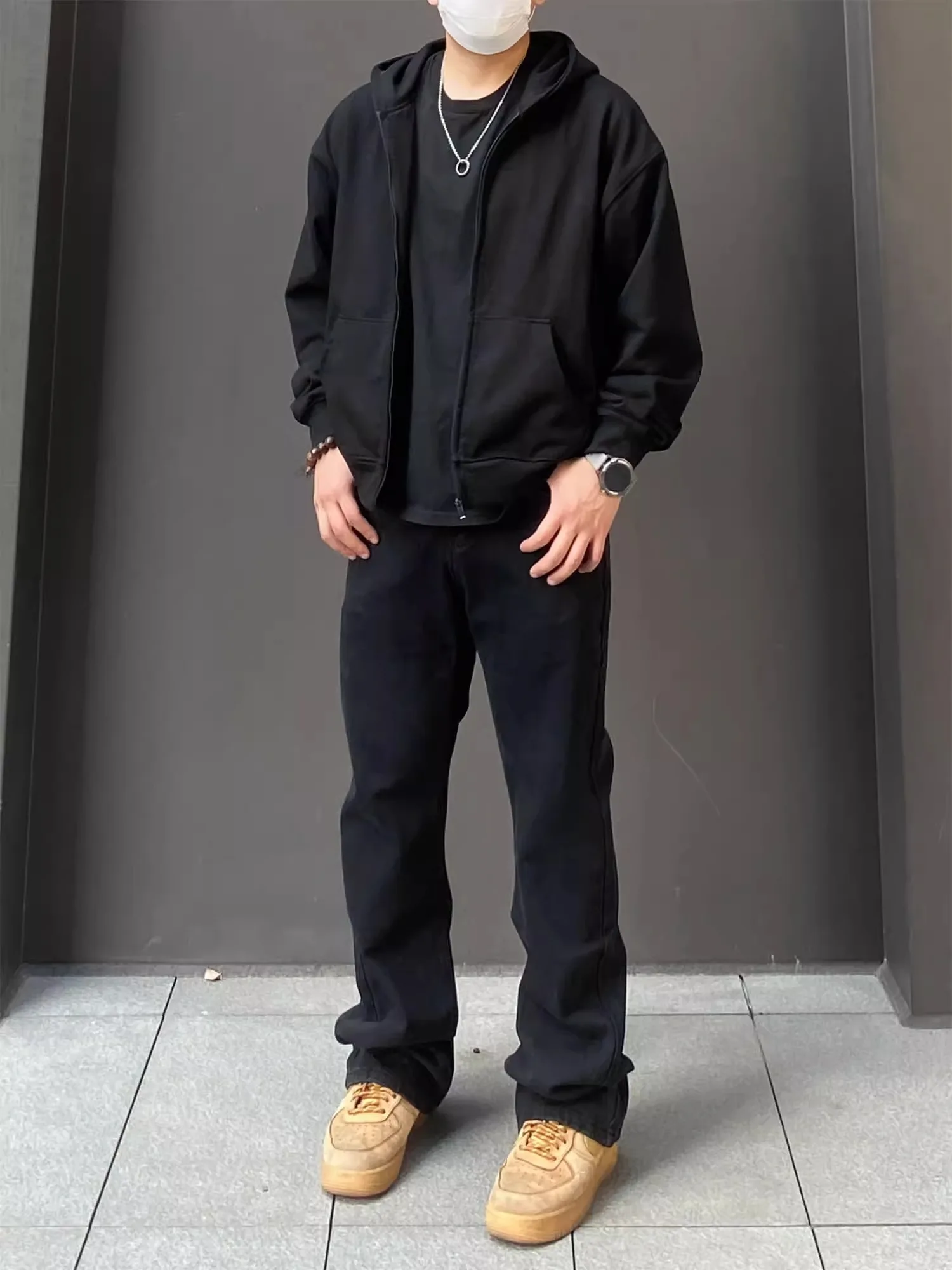 

Cleanfit High Street American Sle Straight Leg Slim Fit Jeans Men's Bla Bell Bot Youth Trendy Long Pants Cotton Blend