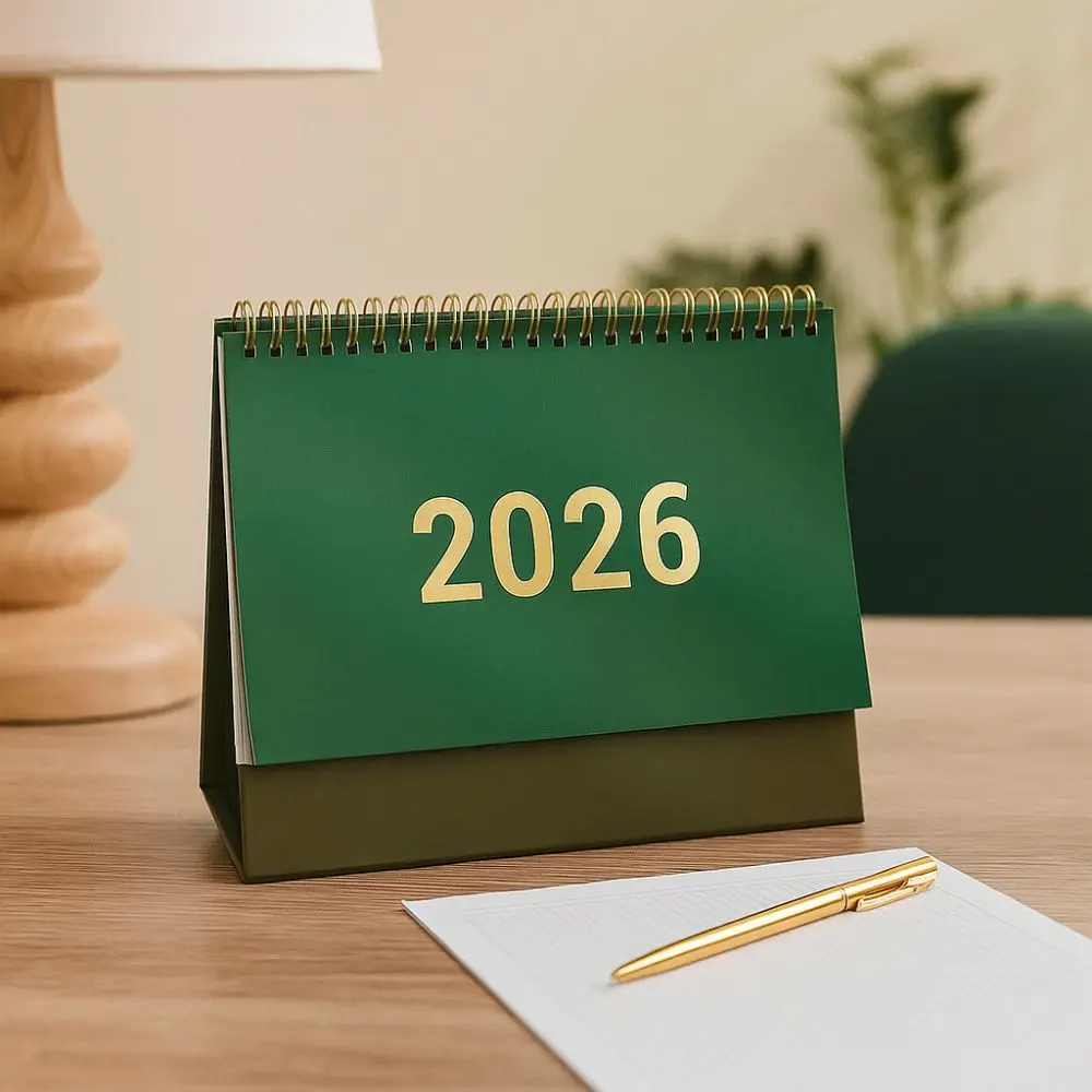 Stationery Premium Paper 2026 Desktop Calendar Writable Memo Stable Base Daily Planner Standing Table Planner Photography Props