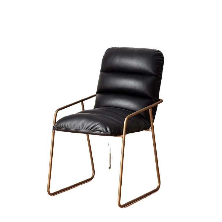 Silla de comedor antigua de lujo, ligera, nórdica, expresión, respaldo retro de metal moderno