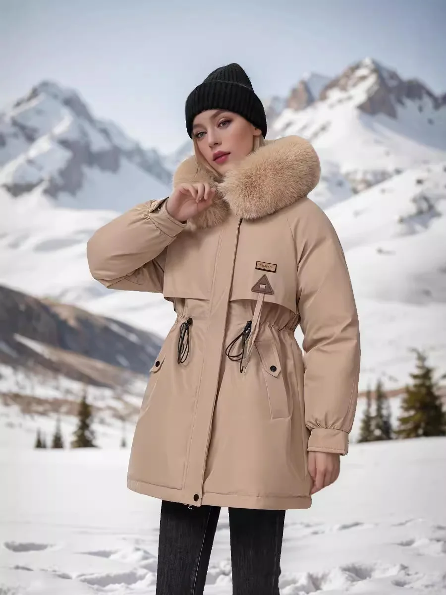 

Parkas Feminina Inverno Womens Autumn Thermal Adjustable Lady'S Cozy Comfy Zipper Cute Medium-Long Athleisure Hiking Multicolor