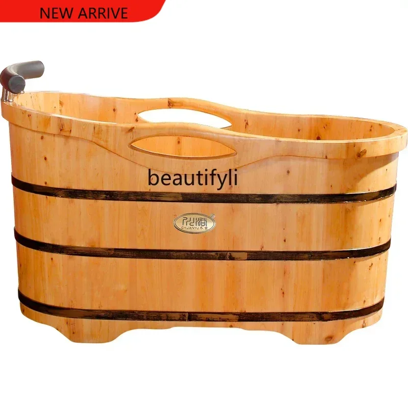

X ss New Light Luxury Cedar Bath Barrel Wooden Bathtub Bathtub Bath Barrel Solid Wood Quality Insulation 05