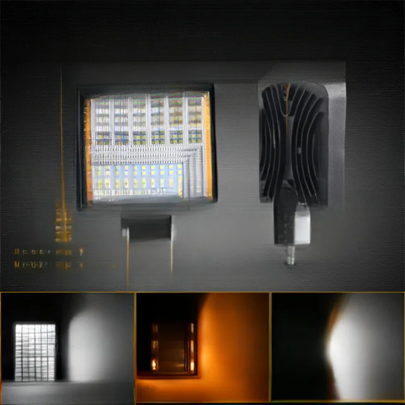 오프로드 차량용 4인치 사각형 LED 작업등, 넓은 시야각, 42-LED 디자인, 루프 라이트 및 스포트라이트 겸용