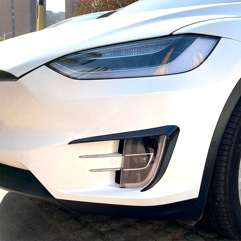 For Tesla Model X 2015-2020 Front Bumper Air Knife Fog Light Frame Front Air Knife Exterior Decoration Car Stickers Modification